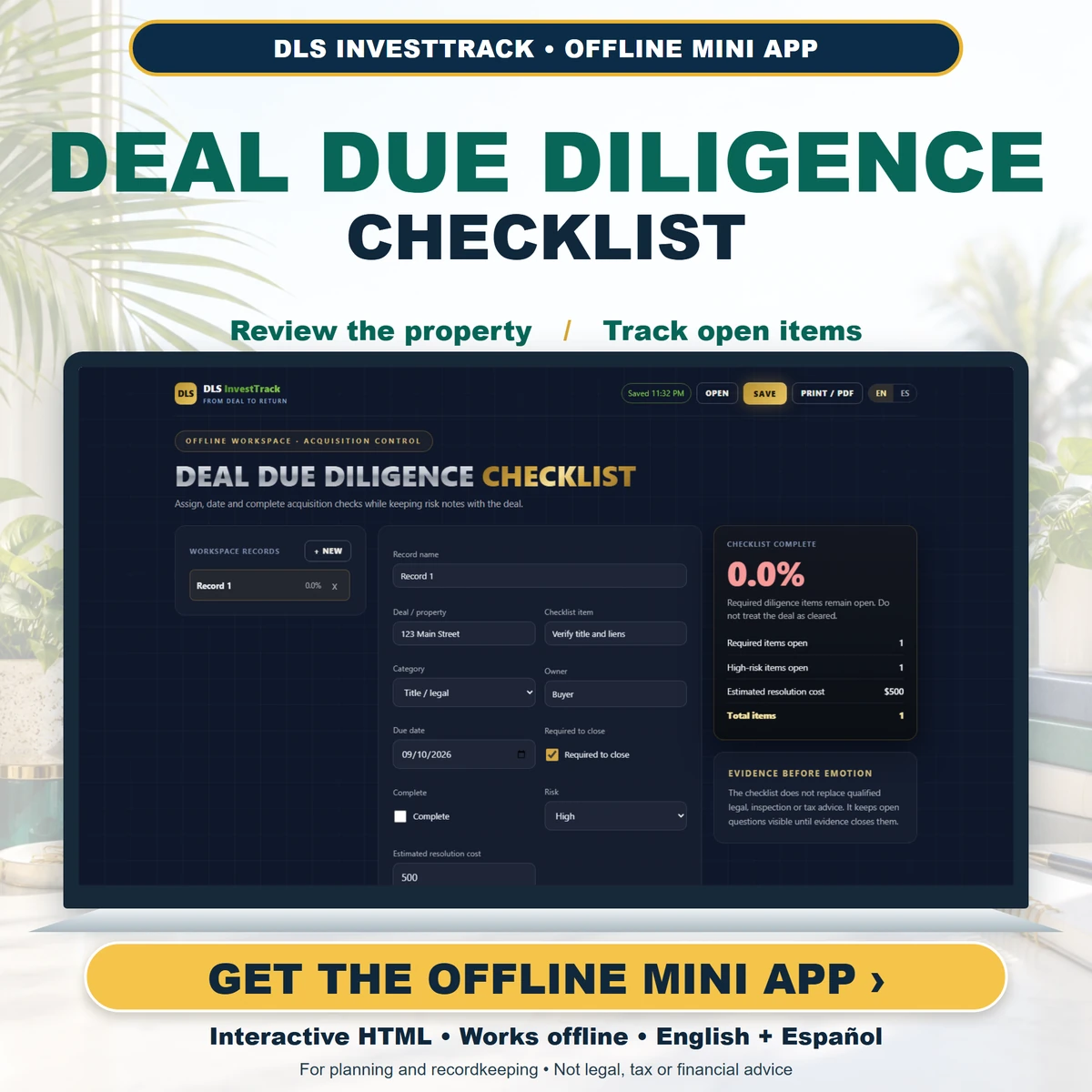 Deal Due Diligence Checklist