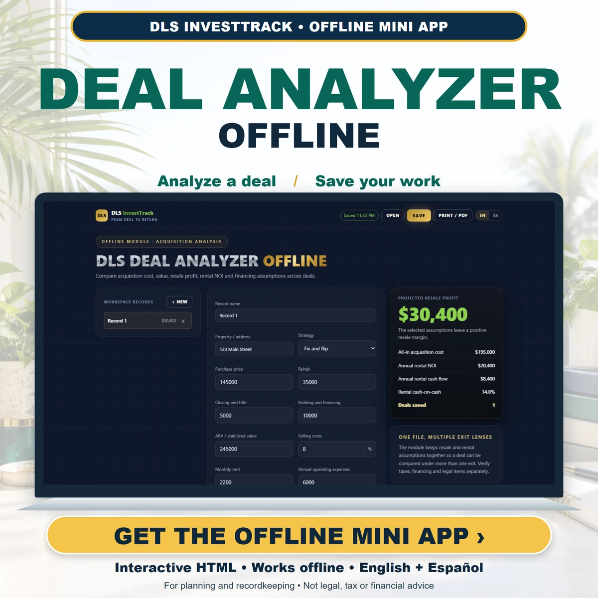 DLS Deal Analyzer Offline
