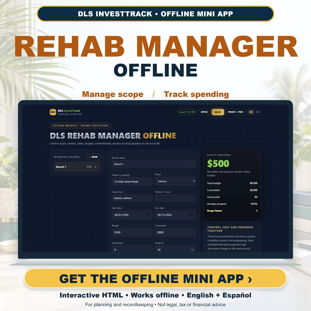 DLS Rehab Manager Offline