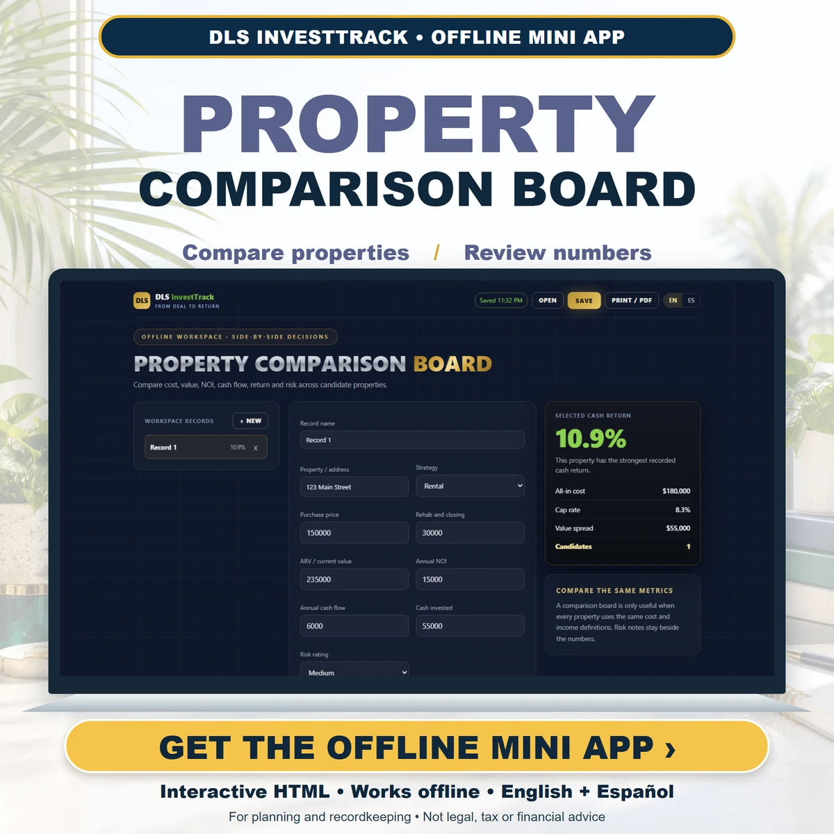 Property Comparison Board
