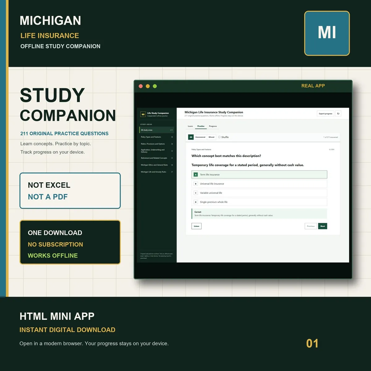 Michigan Life Insurance Study Companion cover