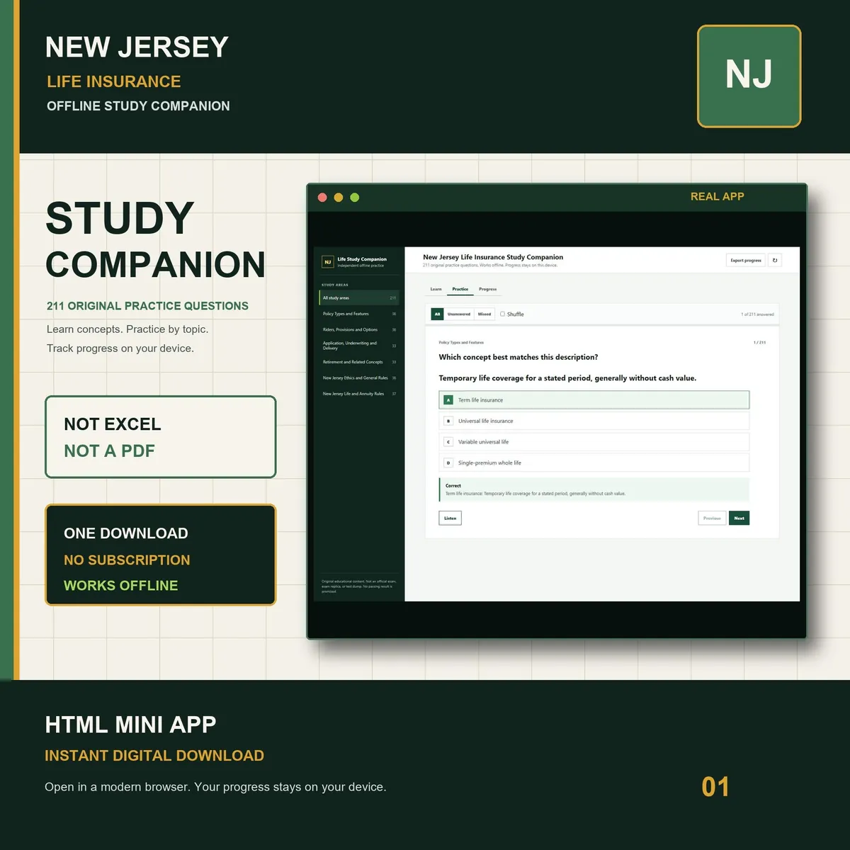 New Jersey Life Insurance Study Companion cover