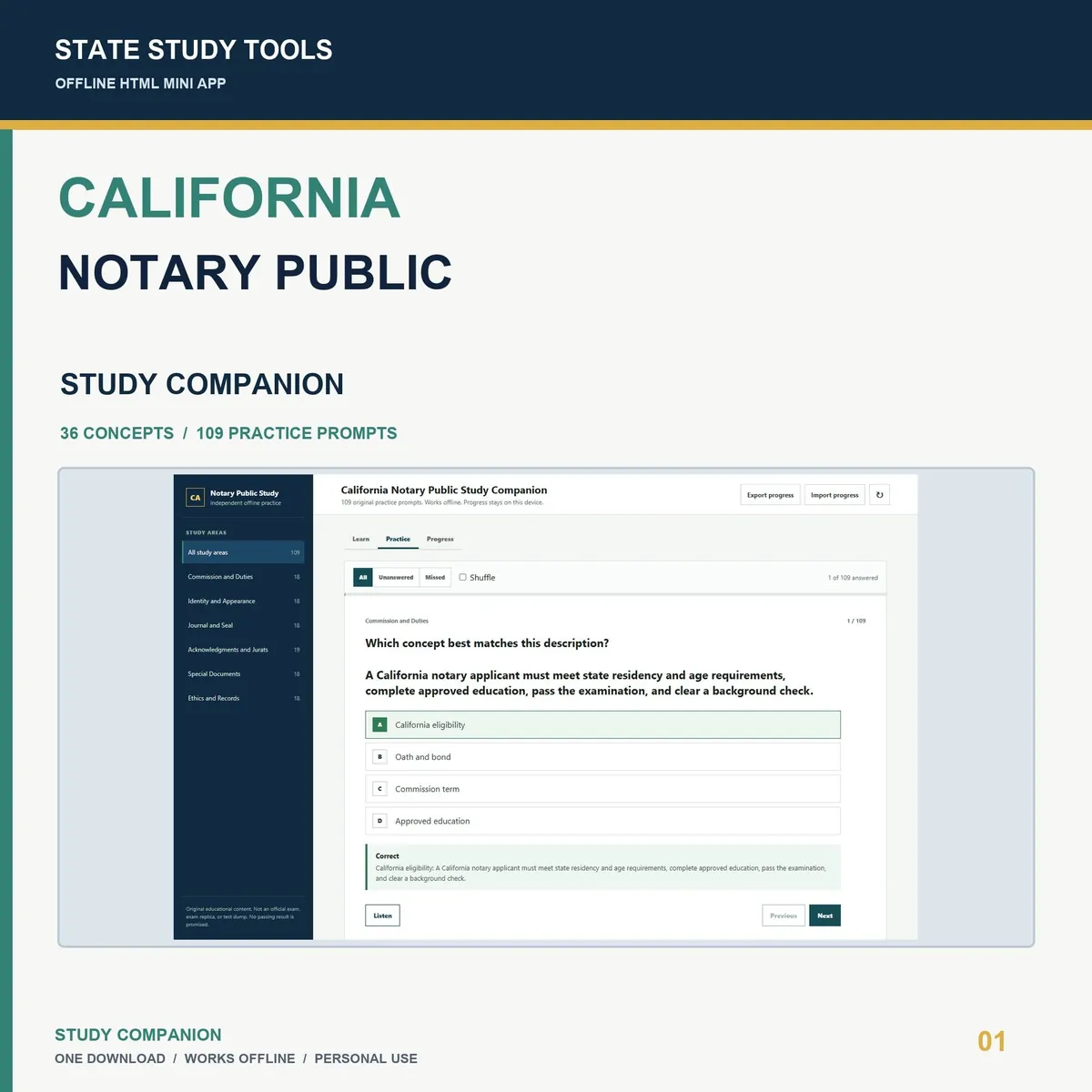 California Notary Public Study Companion cover
